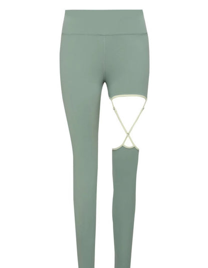 Fitness Tank Top Irregular Strap Pants