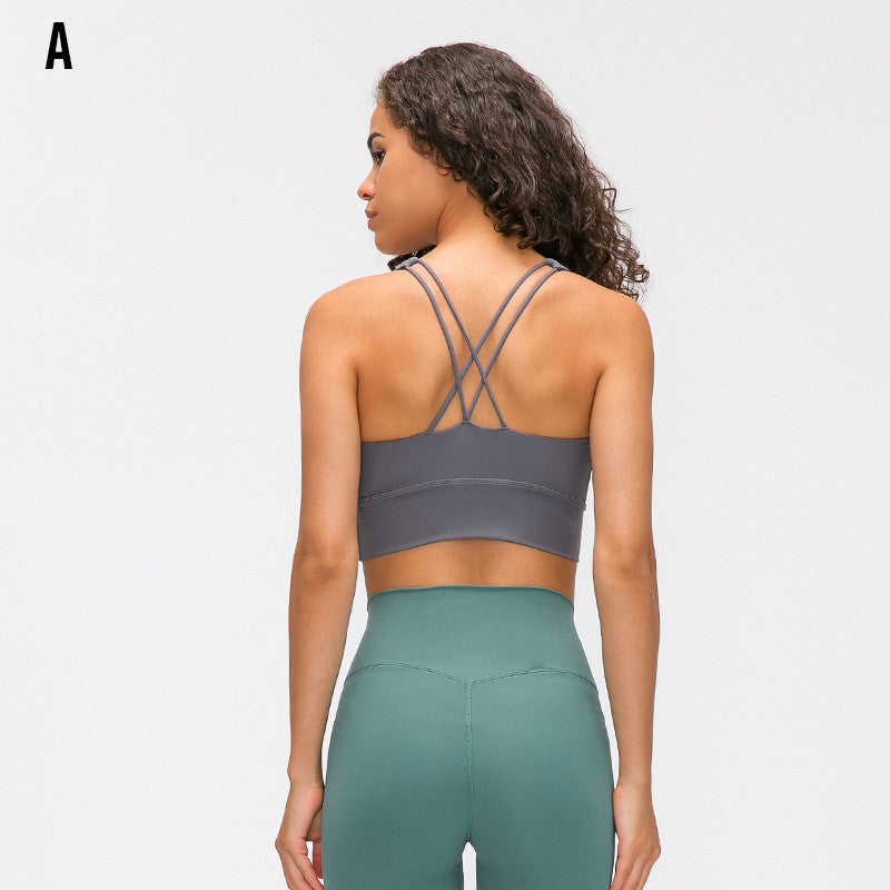 Sports bra fitness shockproof running bra without steel ring trendy