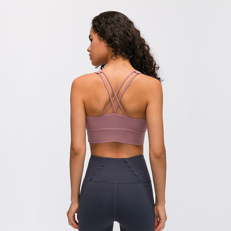 Sports bra fitness shockproof running bra without steel ring trendy