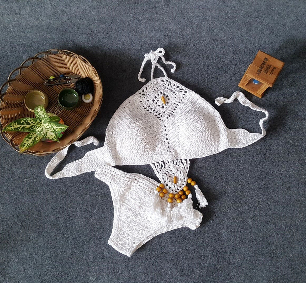 European & American Crochet Tassel Bikini Set - Trendy Women’s Swimsuit for Beach, Pool & Sunshine Days