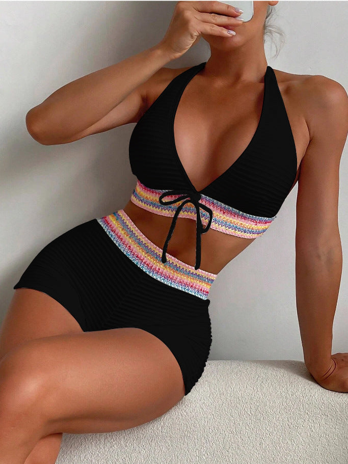 Women's Split High Waist Bikini Suit trending
