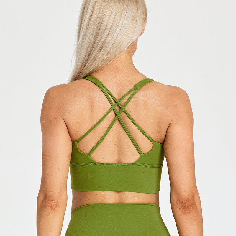 Fitness Bra With Chest Pad Cross Beauty Back Exercise Underwear fashion