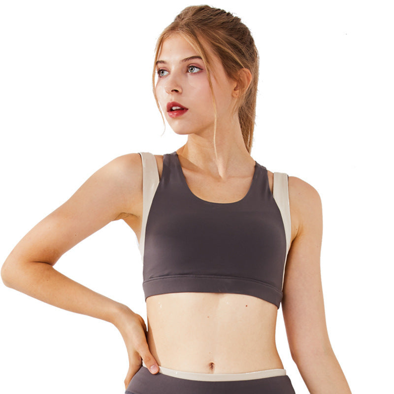 Cross-back bra with double straps