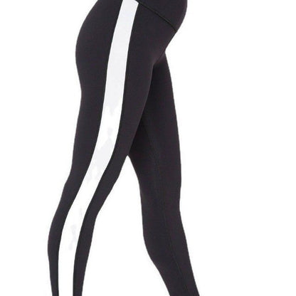 Fitness Leggings Leather Strap Stitching Nine Points Yoga Pants new fashion