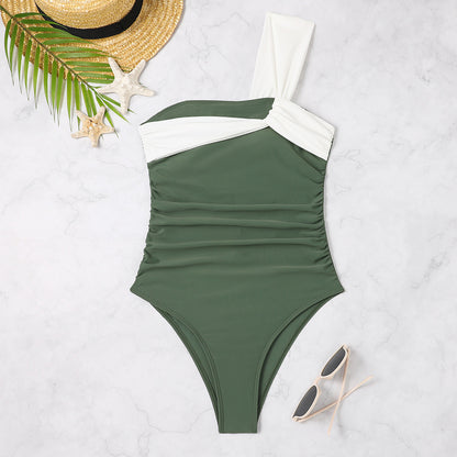 High-grade Swimsuit Solid Color One-piece