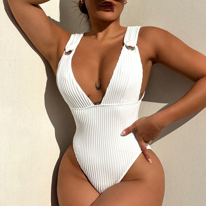 One-piece Swimsuit Women's Sexy Solid Color