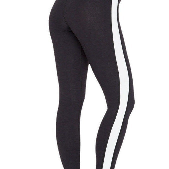 Fitness Leggings Leather Strap Stitching Nine Points Yoga Pants new fashion