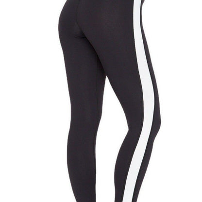 Fitness Leggings Leather Strap Stitching Nine Points Yoga Pants new fashion