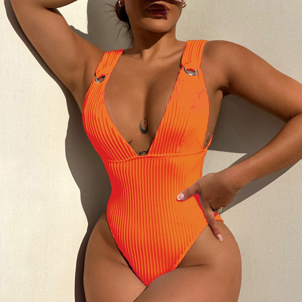 One-piece Swimsuit Women's Sexy Solid Color