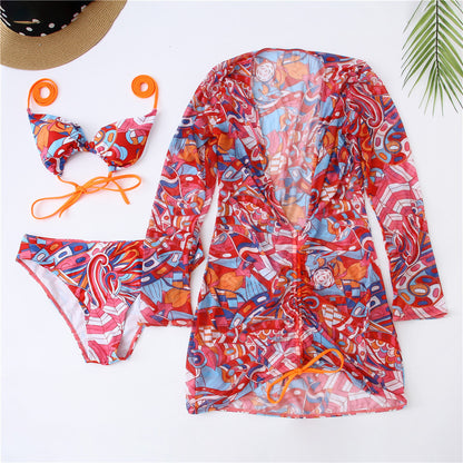 Mesh Three Piece Bikini Women trendy