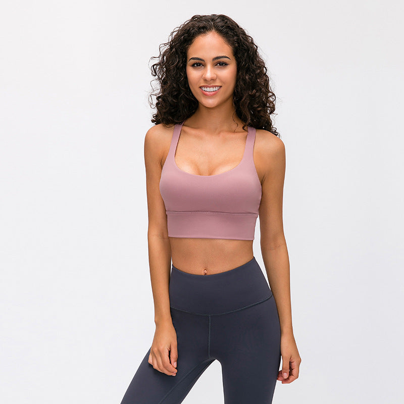 Sports bra fitness shockproof running bra without steel ring trendy