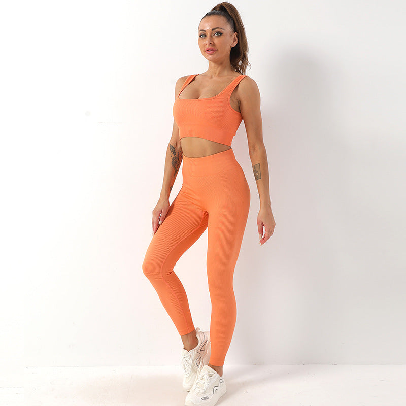 Yoga Sportswear Bra Vest & Hip Lift Trousers Set trendy
