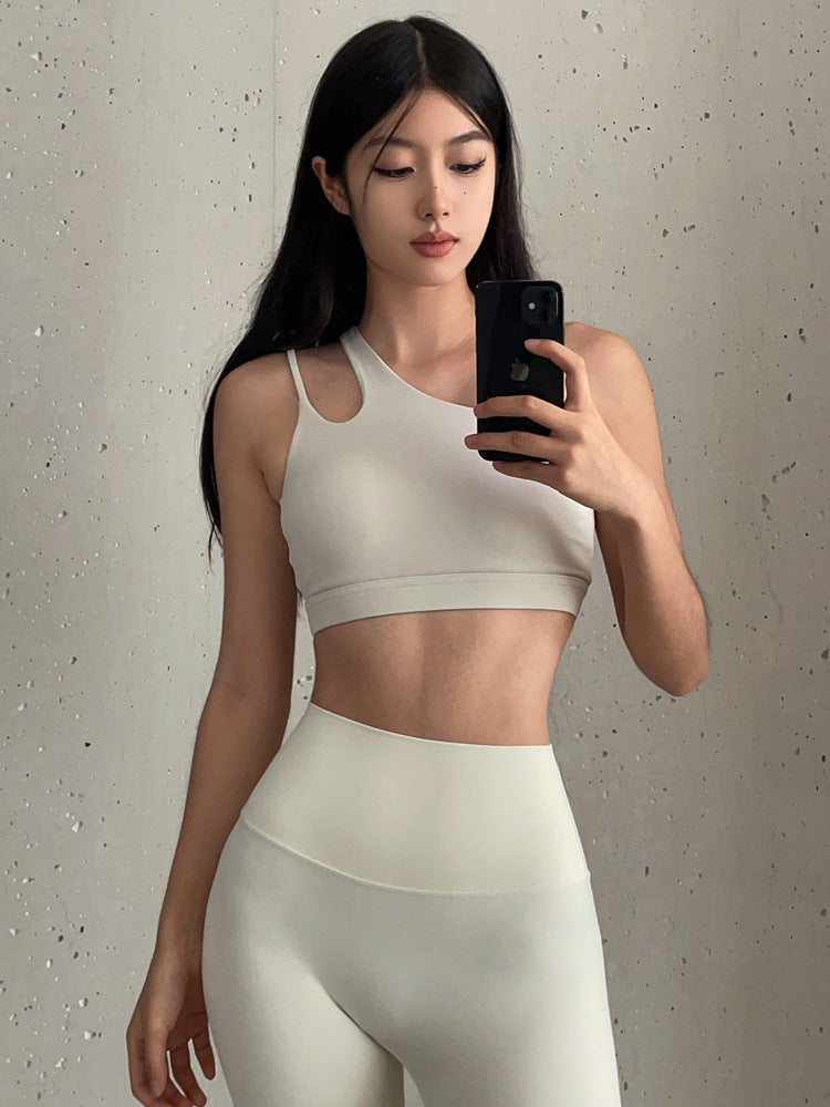 One Shoulder Sports Underwear Women's Yoga Bra Vest trendy