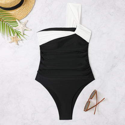 High-grade Swimsuit Solid Color One-piece