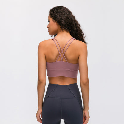Sports bra fitness shockproof running bra without steel ring trendy