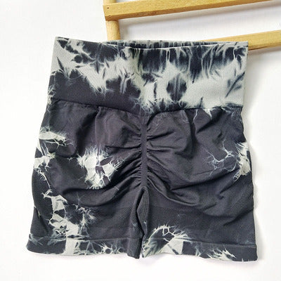 Seamless Fitness Suit | High Waist Tie-dye Bra & Shorts Set | Stretchy Gymwear for Women