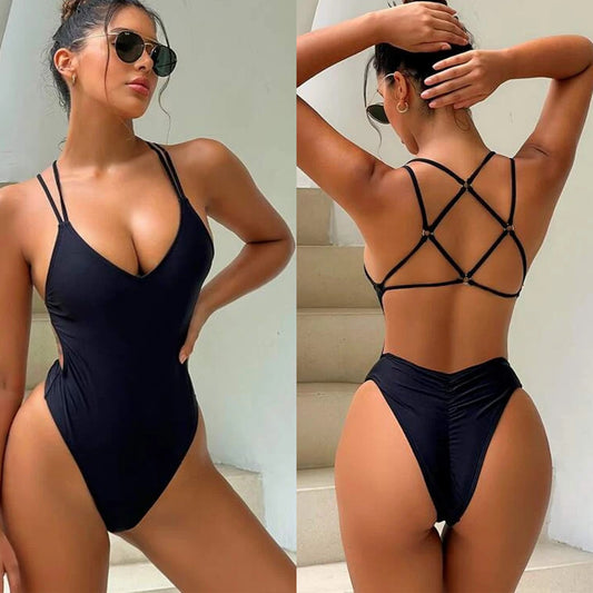 Beauty trendy Back One Piece Swimsuit Fashion Bikini