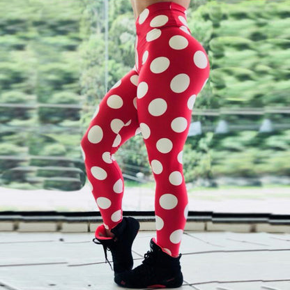 Red bottom white circle leggings trendy