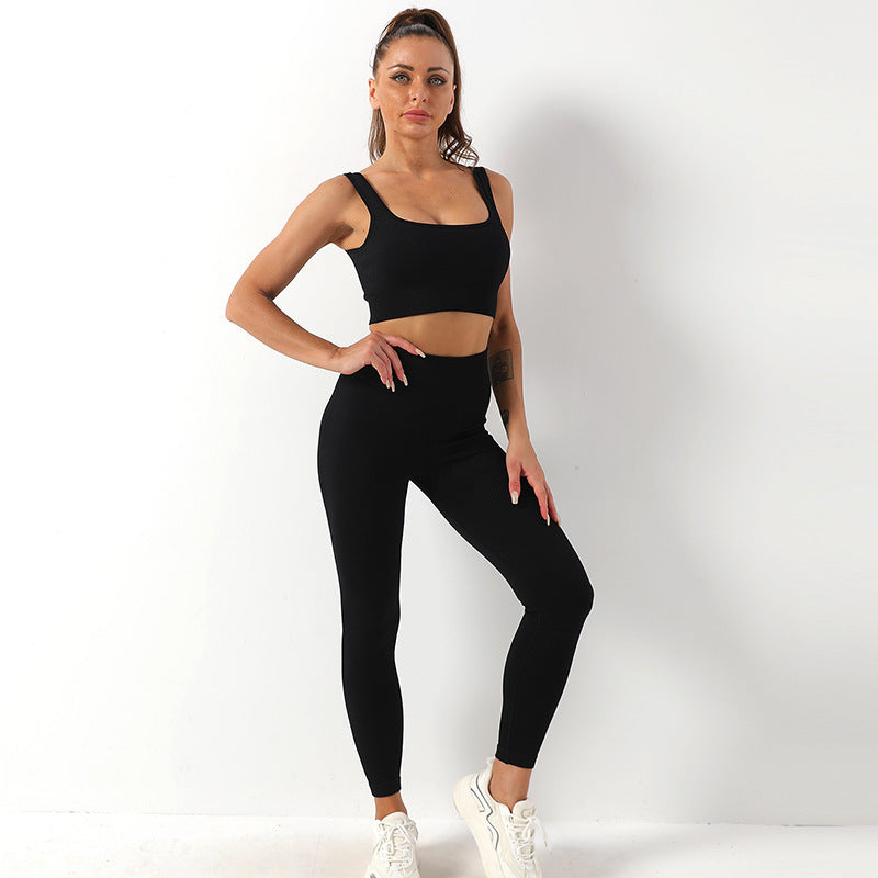 Yoga Sportswear Bra Vest & Hip Lift Trousers Set trendy