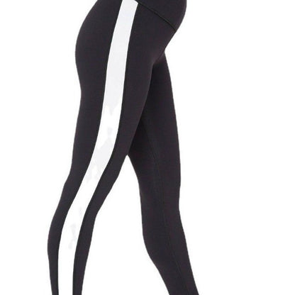Fitness Leggings Leather Strap Stitching Nine Points Yoga Pants new fashion
