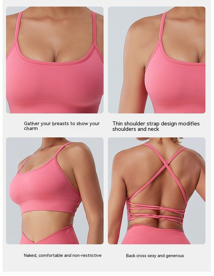 Seamless Nude Feel Yoga Clothes Women's Quick-drying Running Workout Bra trendy