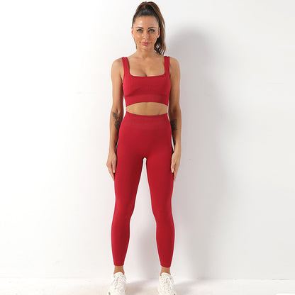 Yoga Sportswear Bra Vest & Hip Lift Trousers Set trendy