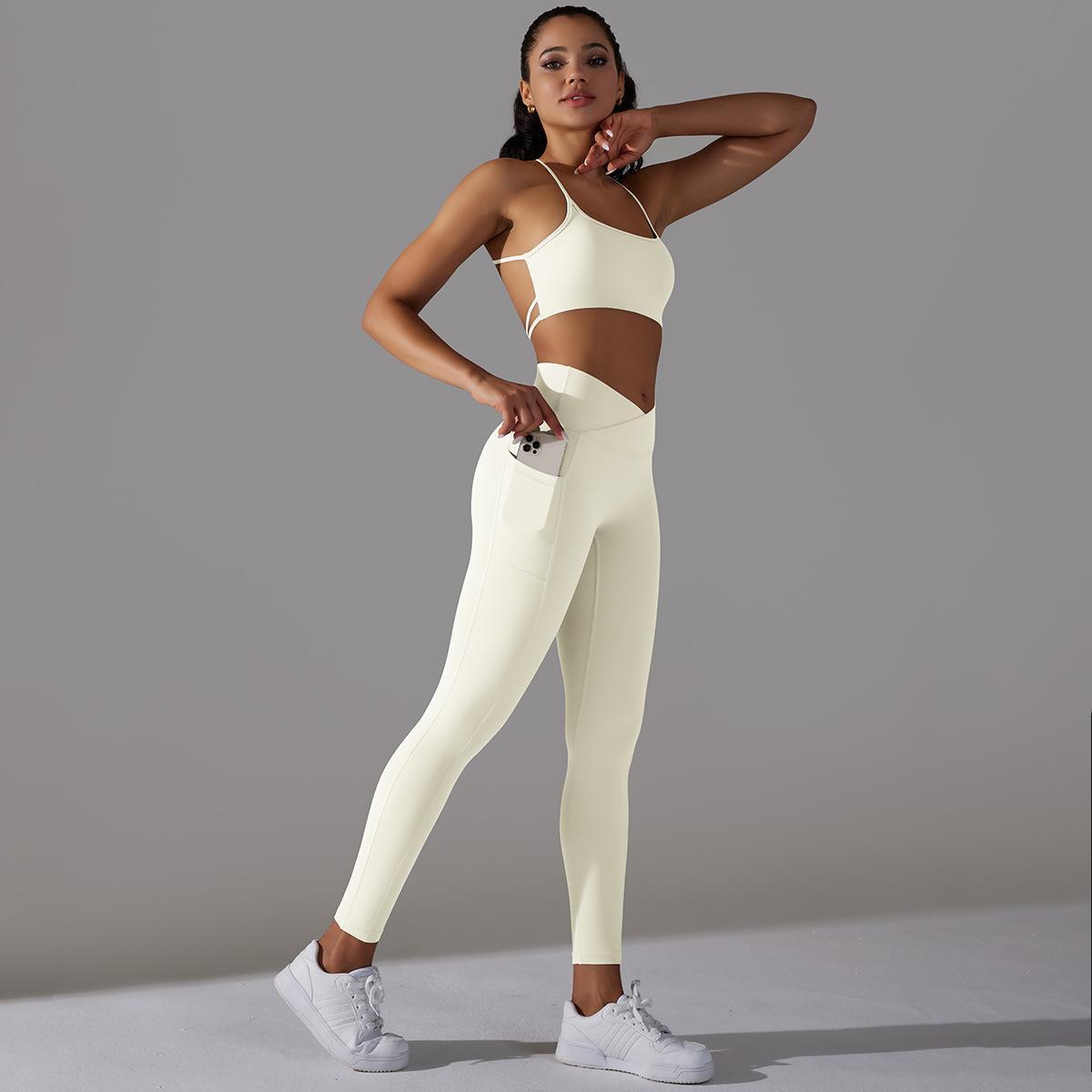Beauty Back Sports Bra & High Waist Leggings Set – Stylish Activewear for Women