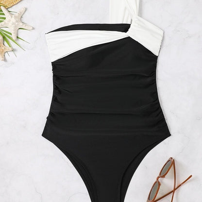 High-grade Swimsuit Solid Color One-piece