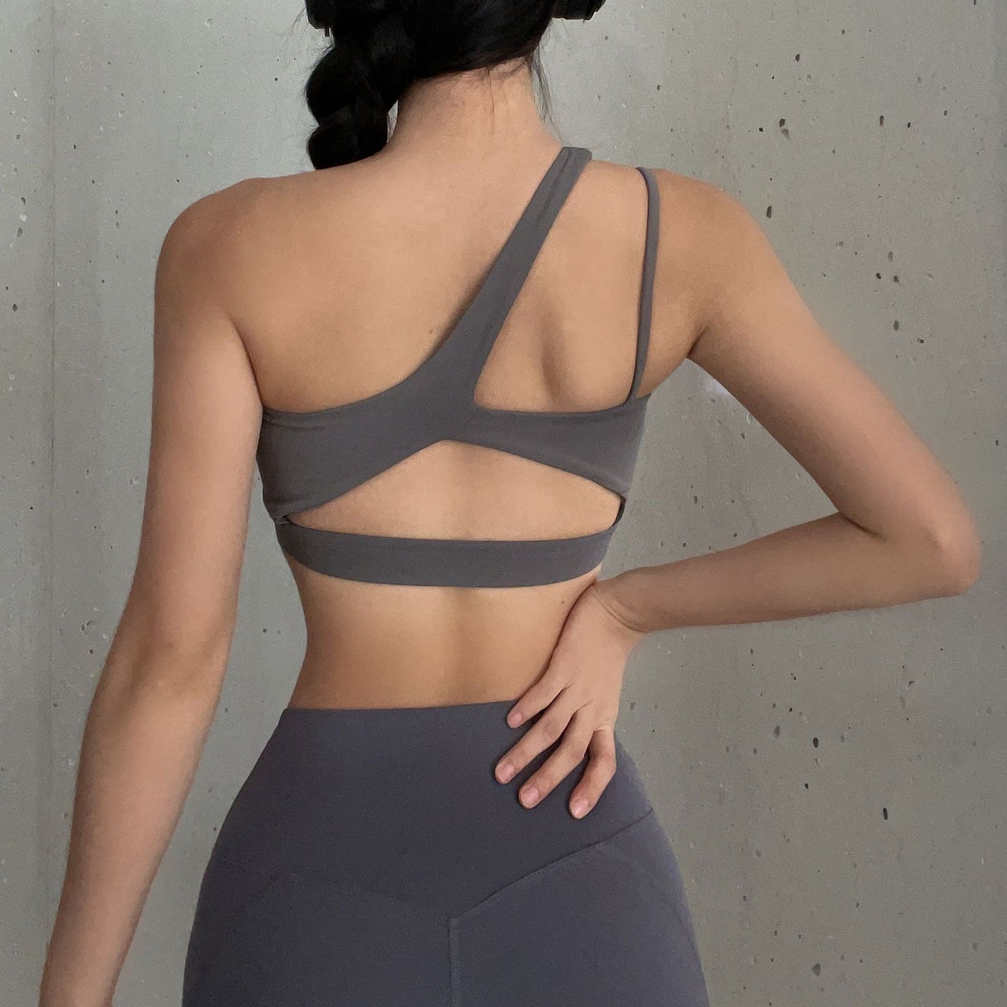One Shoulder Sports Underwear Women's Yoga Bra Vest trendy