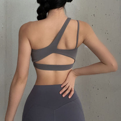 One Shoulder Sports Underwear Women's Yoga Bra Vest trendy