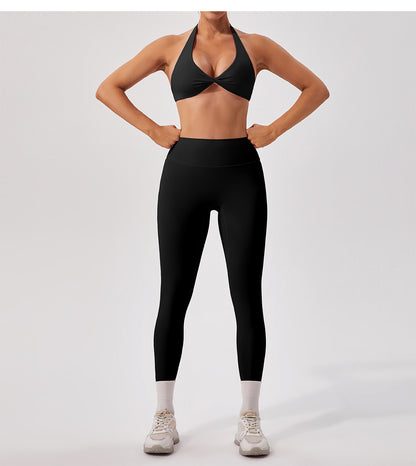 Nude Feel Breathable Halter Beauty Back Yoga Bra Tight Fitness Top