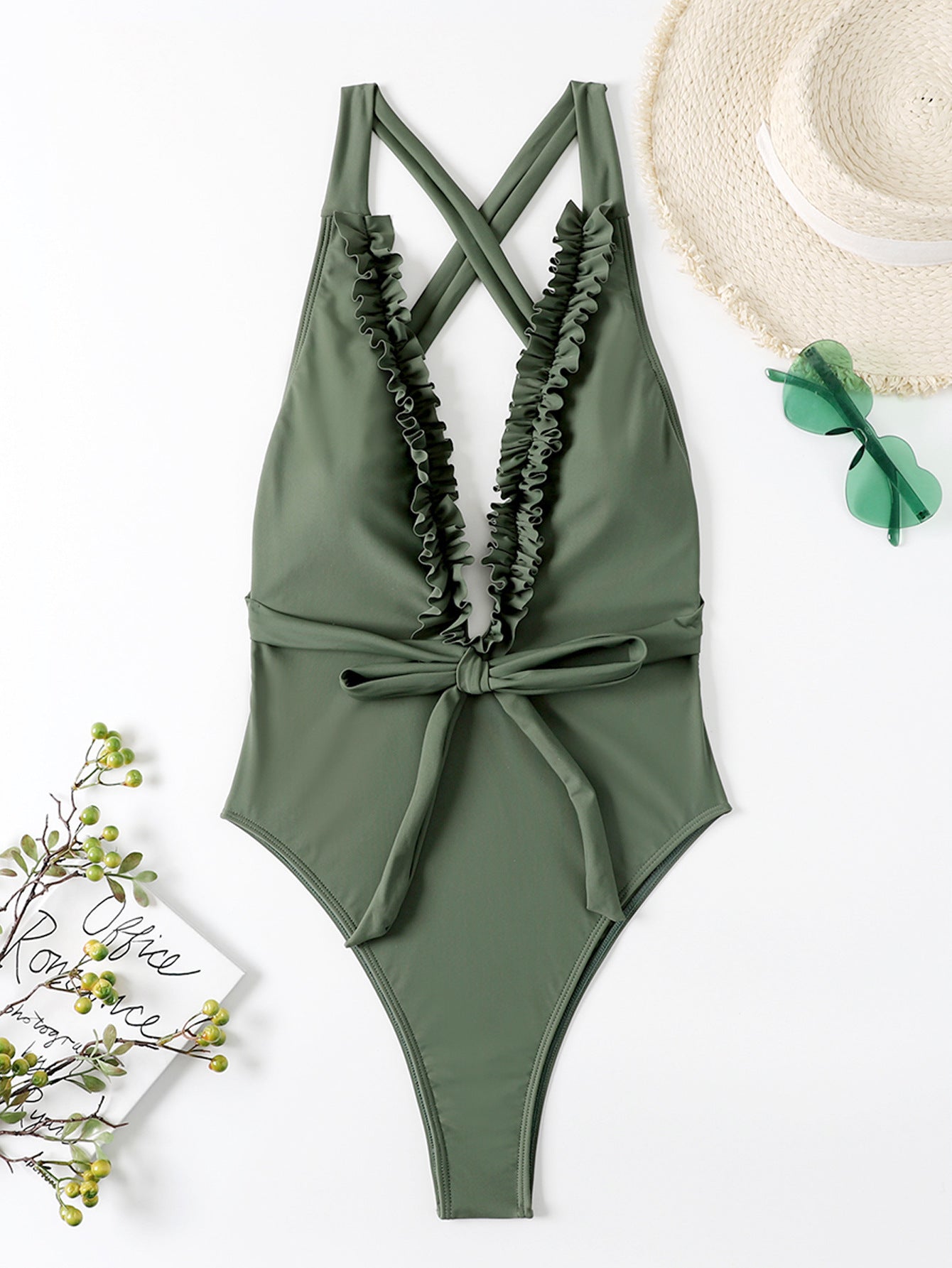 Bikini European trendy And American Fungus One Piece Swimsuit