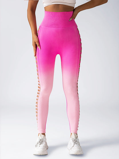 3 Pack Women's Gradient Butterfly High-Waist Butt-Lifting Leggings | Seamless Yoga Pants | Scrunch Elastic Tights