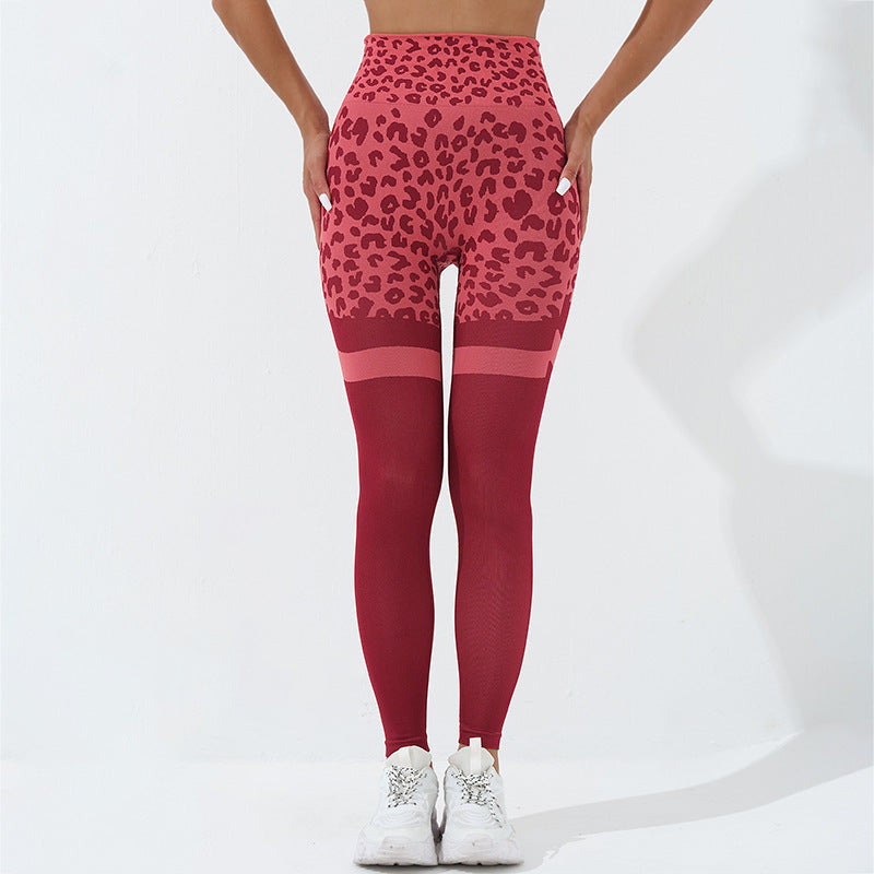 Leopard Print Fitness Pants For trendy Women High Waist Butt Lifting Seamless Leggings Elastic Running Sport Training Yoga Pants Gym Outfits Clothing