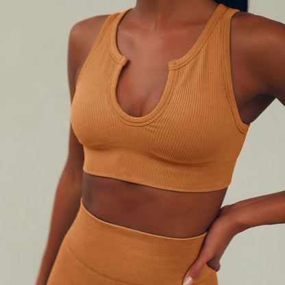 Ladies High Waist Seamless Yoga Suit Sports Fitness Suit trendy