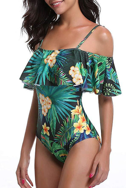 Slim Off Shoulder Women's One-Piece Swimsuit | Elegant & Sexy Swimwear for Beach & Pool