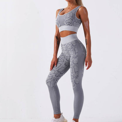 Sports seamless fitness snake suit trendy