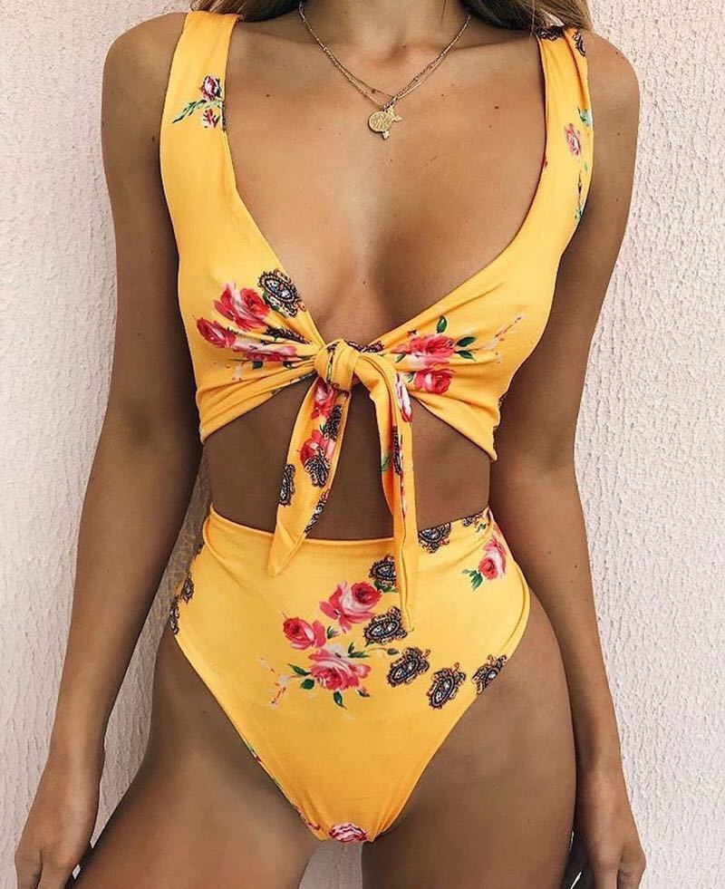 Bikini trendy knotted double-sided swimsuit