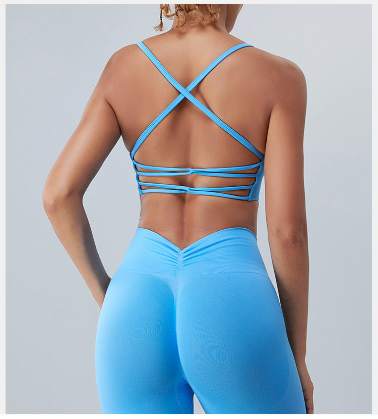 Seamless Nude Feel Yoga Clothes Women's Quick-drying Running Workout Bra trendy