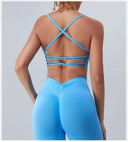 Seamless Nude Feel Yoga Clothes Women's Quick-drying Running Workout Bra trendy