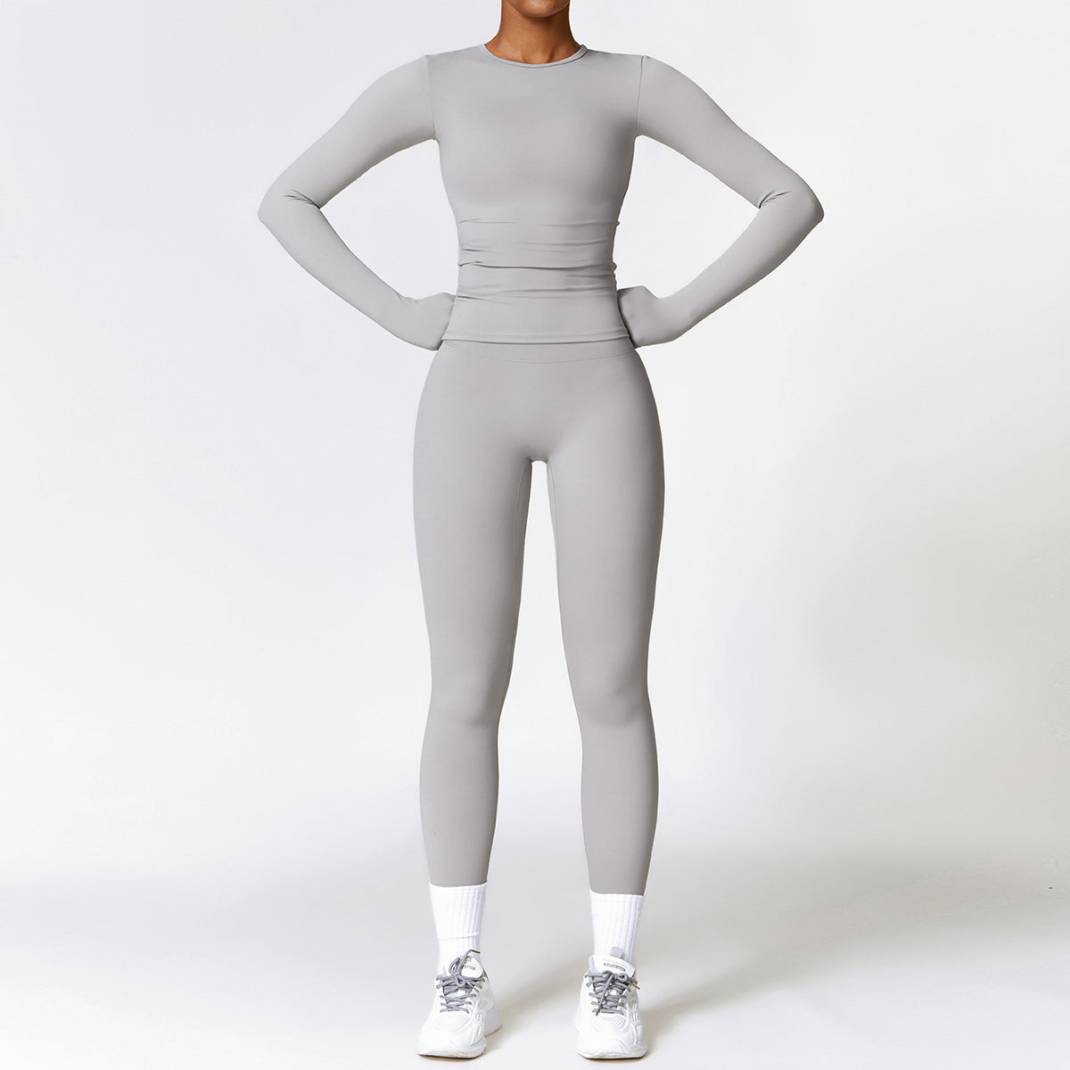 Tight-fitting trendy Brushed Yoga Suit Quick-drying Fitness Clothes  Fitness Long Sleeve Tracksuits Sports Suit Gym Top High Waist Leggings Women Sets Yoga Set