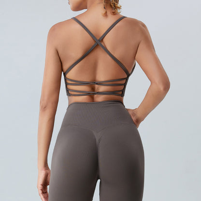 Seamless Nude Feel Yoga Clothes Women's Quick-drying Running Workout Bra trendy