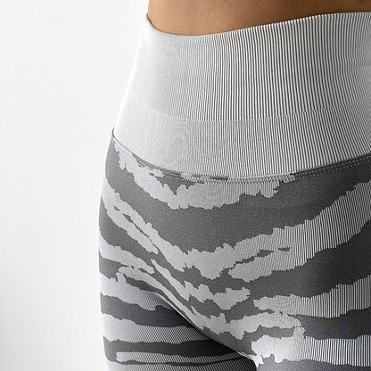 Zebra Peach Hip Leggings Net Red High Waist Fitness Pants trendy