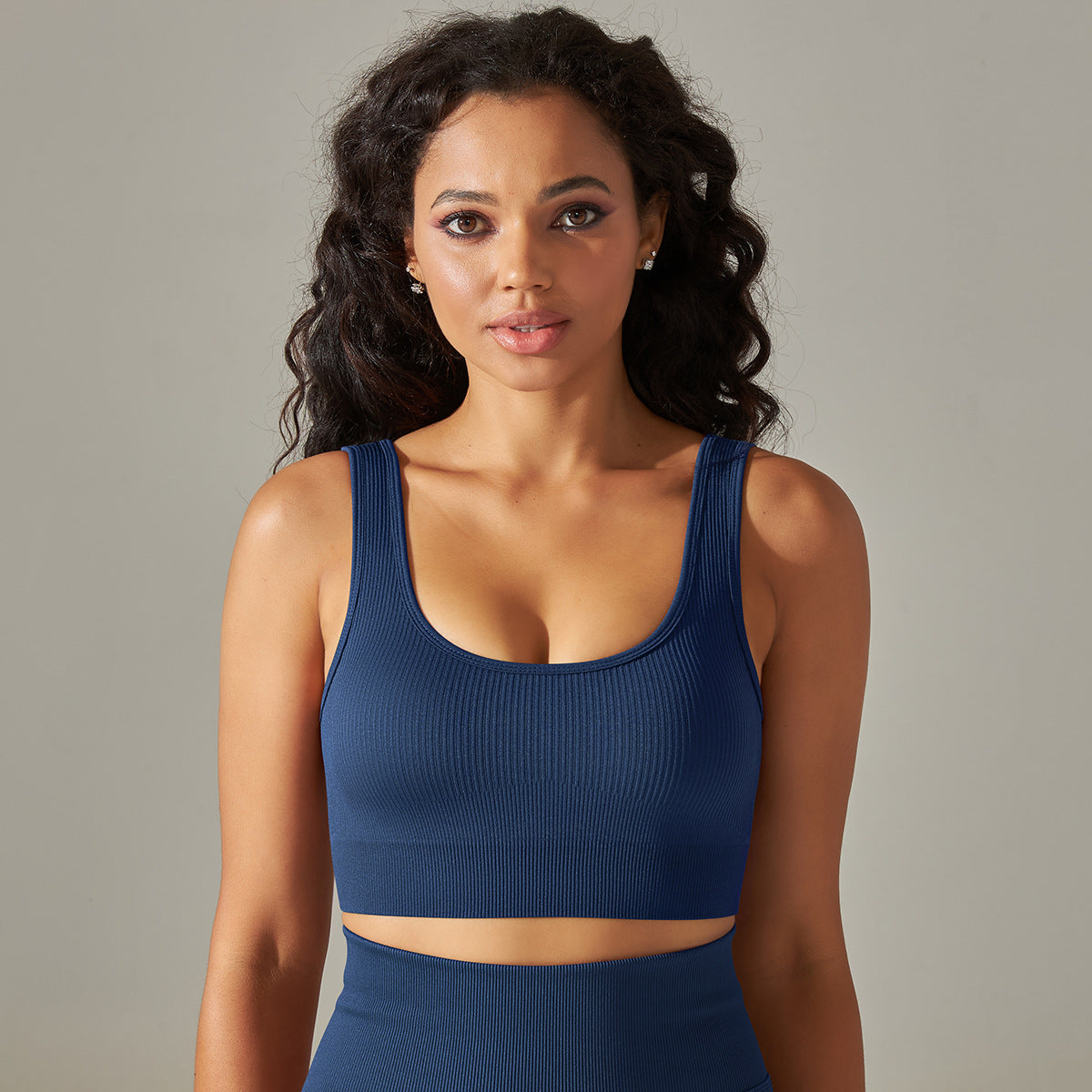 European And American Seamless Knitted Short Solid Color Thread Sports Underwear Running Fitness Yoga Wear