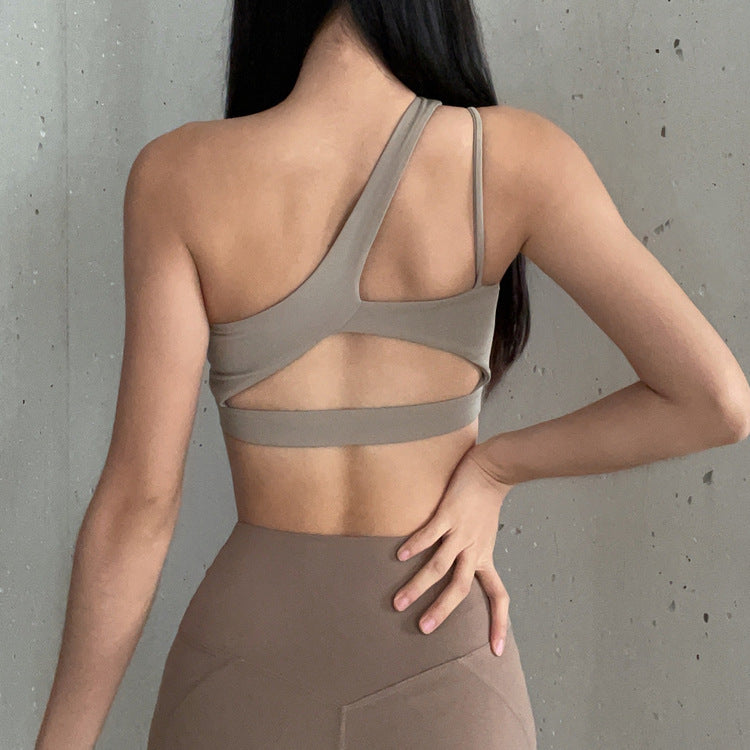 One Shoulder Sports Underwear Women's Yoga Bra Vest trendy