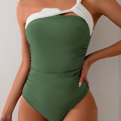High-grade Swimsuit Solid Color One-piece