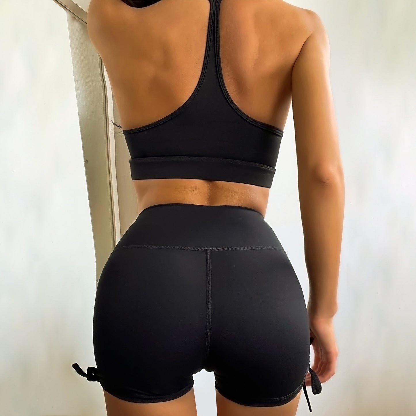 Nude Sensation Waist Gathering Bodysuit Fitness Yoga Wear Women trendy