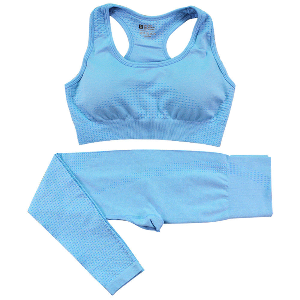 2PCS Seamless Yoga Set Women - High Waist Leggings & Crop Top | Workout Gym Fitness Sportswear