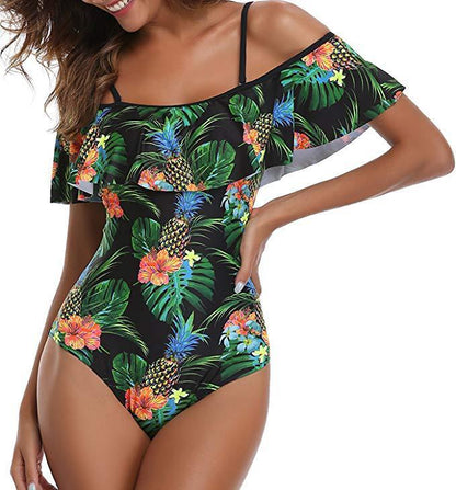 Slim Off Shoulder Women's One-Piece Swimsuit | Elegant & Sexy Swimwear for Beach & Pool