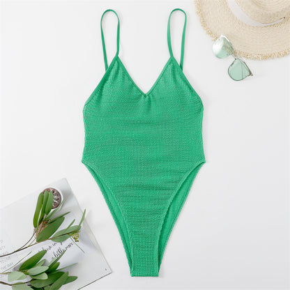 Ladies Deep V Bikini One Piece Swimsuit trendy